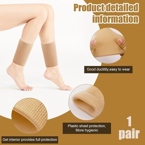 Ankle Sleeve, Padded Skate Socks Ankle Gel Pads Ankle Protector for Boots Moisturizing Gel Skate Ankle Guards Ice Skating Protection for Foot Skating Riding Skates Splints Braces in Saudi Arabia