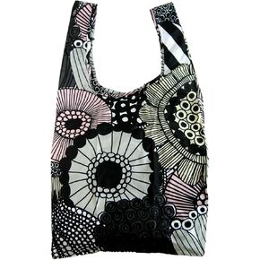 MARIMEKKO Pieni Unikko Heavyweight Cotton Tote Bag, 17" Long x 17" Deep x 2" Wide, White, Red