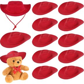 Xtinmee 12 Pcs Mini Western Cowboy Hat Plastic Tiny Cowboy Hats Cute Miniature Cowboy Doll Hat Party Dress Hat for Craft