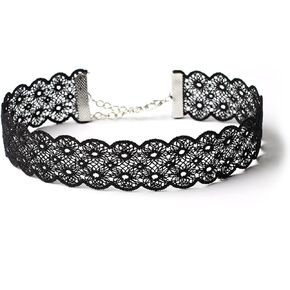 FORUBUS Vintage Lace Choker Necklace Sexy Lacery Voile Collar Necklace with Floral Ruffle for Women Girls Lolita Costume Halloween Cosplay Jewelry