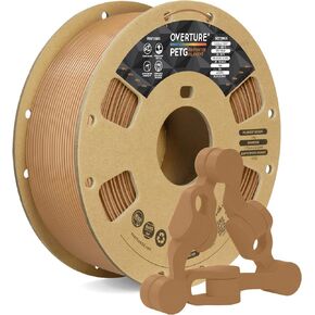 OVERTURE PETG Filament 1.75 مم، خيوط طابعة ثلاثية الأبعاد، خيوط 1 كجم (2.2 رطل)، دقة الأبعاد 99% احتمال +/- 0.03 مم، تناسب معظم طابعات FDM (أسود (عبوة واحدة))