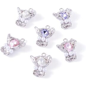 FASHEWELRY 20Pcs Alloy Crystal Rhinestone Charms Gradient Color Butterfly Jewelry Charms 10 Styles Charms for Jewelry Making Necklace Bracelet Craft