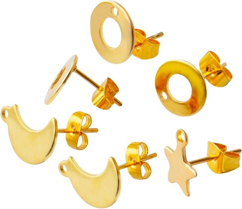 20pcs Star Earrings Studs Stainless Steel Earring Post Studs Hypoallergenic Stud Earring with Loop and 20pcs Butterfly Earring Backs for DIY Jewelry Earrings Making in Saudi Arabia