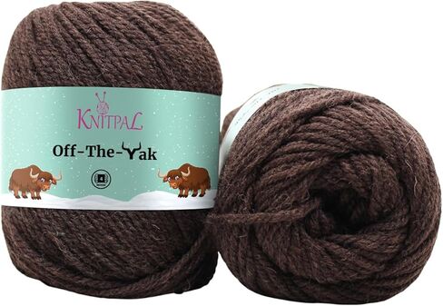 خيوط صوف ناعمة ورقيقة للغاية من Off-The-Yak للحياكة والكروشيه، وزن ثقيل/أران #4، 25% ياك، 50% صوف، 25% أكريليك، 3 شلات في كل عبوة، 360 ياردة/300 جرام (تفاح أحمر) in Saudi Arabia