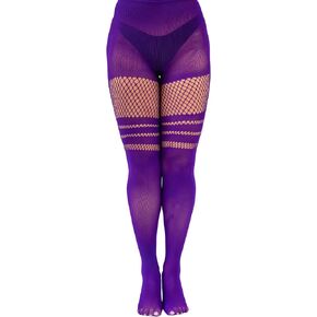 EVERSWE High Waist Fishnet Tights Thigh High Stockings Suspender Pantyhose