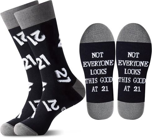 Jeasona 40th 50th 60th 70th Birthday Gifts for Men Funny Black Crew Cotton Socks in Kuwait