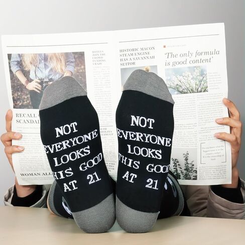 Jeasona 40th 50th 60th 70th Birthday Gifts for Men Funny Black Crew Cotton Socks in Kuwait