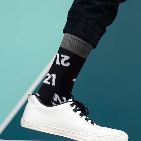 Jeasona 40th 50th 60th 70th Birthday Gifts for Men Funny Black Crew Cotton Socks in Kuwait