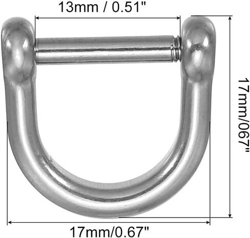 PATIKIL D-Ring Shackle, Stainless Steel U Shape Small Shackles for DIY Leather Craft Replacement in Kuwait