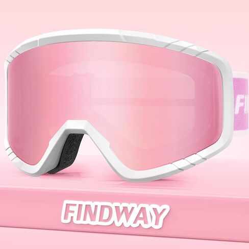 findway Kids Ski Goggles for Boys Girls Youth-OTG Anti-Fog Over Glasses Kids Snow/Snowboard Goggles in Kuwait