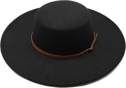 Women Fashion Felt Church Hats Classic British Style 9.5CM Wide Brim Top Fedora Hat Wedding Dress Up Jazz Cap in Saudi Arabia