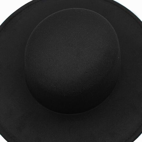 Women Fashion Felt Church Hats Classic British Style 9.5CM Wide Brim Top Fedora Hat Wedding Dress Up Jazz Cap in Saudi Arabia