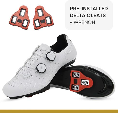 Tommaso Strada 100 Indoor Cycling Shoes For Men: Peloton Bike Compatible With Pre-Installed Look Delta Cleats, Perfect for Indoor Bike & Road Bike Peleton Shoes With Delta Clips Bike Shoe SPD Delta 47 in Kuwait