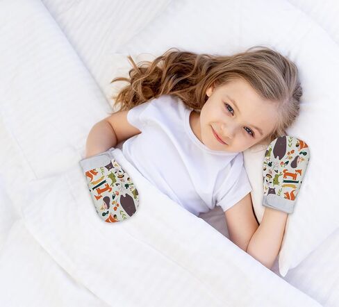 Waterproof Sensory Chewing Gloves Autism Gloves ADHD Down Syndrome Sensory Gloves Boys and Girls Anti-Bite Gloves Prevent Finger Biting (Cartoon 2) in Kuwait
