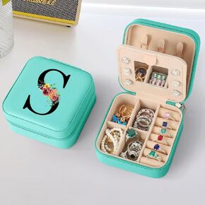 Parima Valentines Day Gifts for Her - Gifts for Women, Travel Jewelry Case Organizer Initial Small Jewelry Box Personalized Birthday Gift Valentines Day Gifts - Letter A, Pink