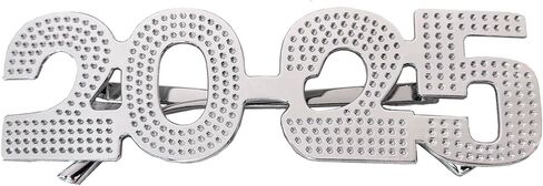 6 Pack of 2025 New Year's Crystal/Glitter/Solid/Metallic Plastic Party Glasses Celebration Eyeglasses in Kuwait