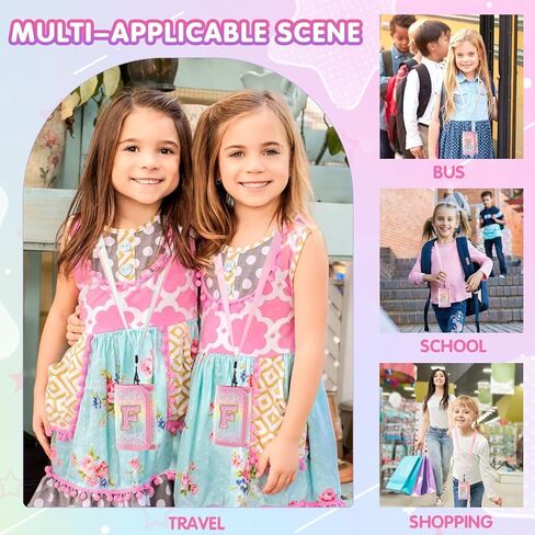 XSUIOY Kids Wallet for Girls Ages 3 4 5 6 7 8 9,Personalized Initial Girls Wallet Cute Toddler Wallet with Magic Sticker,Trifold Novelty Coin Purse Birthday Gifts for Kids(M) in Kuwait