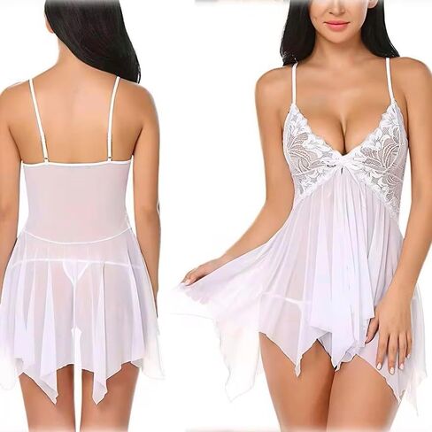 Lingerie for Women Lace Babydoll Sleepwear Boudoir Outfits Plus Size Langeray XS-5XL for Wife Girlfriend Lover in Saudi Arabia