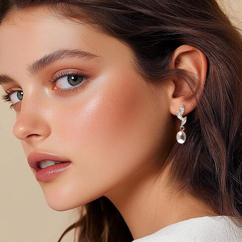 Sonateomber Small Cubic Zirconia Crawler Stud, Dainty Curved Climber Cartilage Earrings for Women - Sparkly Rhinestone Crystal Drop Dangle Jewelry Gift in Kuwait