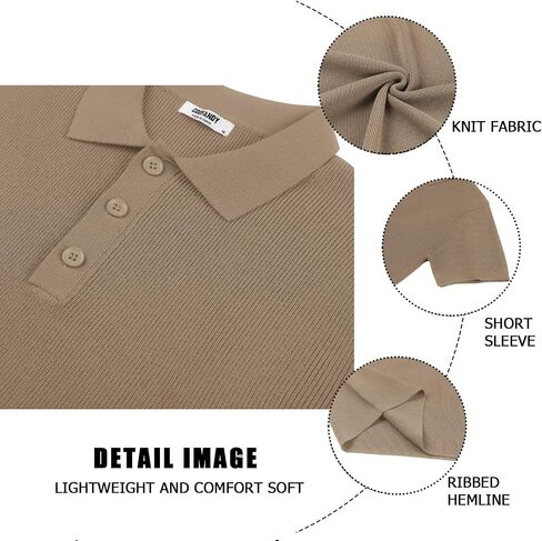 COOFANDY رجل متماسكة Polos سليم صالح الأعمال كم قصير بولو البلوزات الصيف عادية مضلع الياقة بولو البلوز in Saudi Arabia
