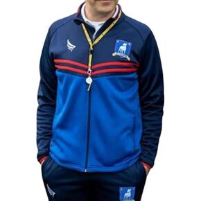 Men Ted Lesso Jason Sudekis Brendan Hunt Blue Football Coach Track Suit Jacket (2XL), XX-Large, 12