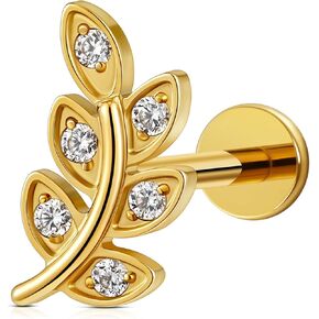 FINE4U 1 قطعة 16G ASTM F136 مسمار مسطح من أوراق التيتانيوم مع عمود 6 مم 8 مم للمسطح، الحلزون، الزنمة، المحارة، الفص