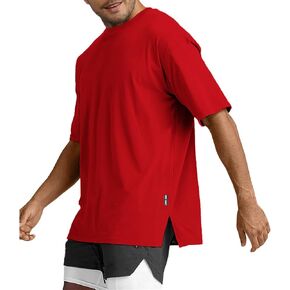 Men's Loose Fit Athletic T-Shirts Lightweight Quick Dry Short Tshirts Crew Neck Outdoor Workout Tops