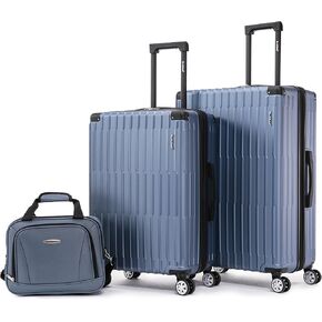 Rockland 3 Luggage Set, 2-Piece Hardside Spinner Wheel Uprights with Tote, Pink