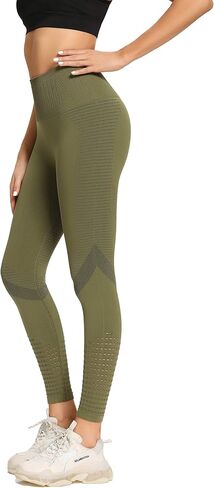 Redqenting High Waisted Leggings for Women Workout Seamless Leggings Yoga Pants Sweat Proof Tummy Control Tights in Kuwait