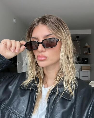 BOTEN Retro Rectangular Sunglasses for Women Men Trendy Vintage Small 90s Sunnies in Kuwait