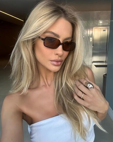 BOTEN Retro Rectangular Sunglasses for Women Men Trendy Vintage Small 90s Sunnies in Kuwait