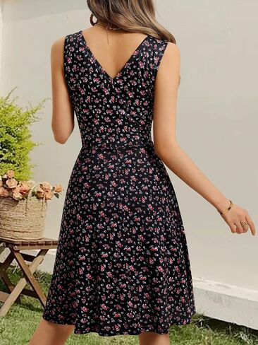 FENSACE Women's Sleeveless Floral Midi Dress Casual Tank Dress in Saudi Arabia