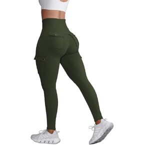 Hip Lift Printed Leggings with Flap Pockets Women's Workout Leggings