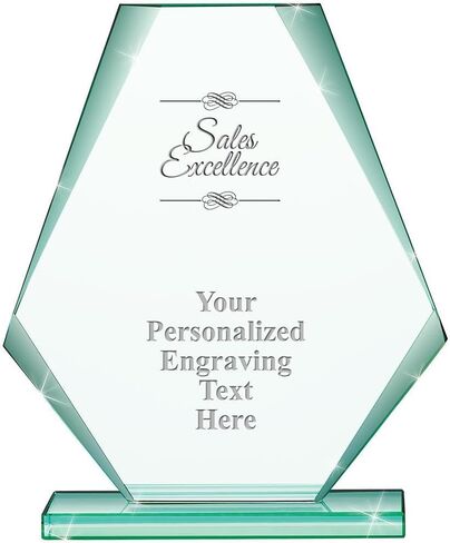 Making A Difference Jade Pyramid Crystal Award, 6" H Custom Making A Difference Award, Engraving Included Prime in Saudi Arabia