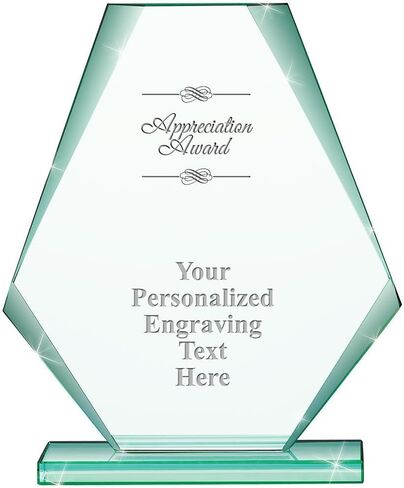 Making A Difference Jade Pyramid Crystal Award, 6" H Custom Making A Difference Award, Engraving Included Prime in Saudi Arabia