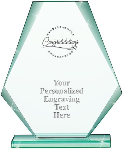Making A Difference Jade Pyramid Crystal Award, 6" H Custom Making A Difference Award, Engraving Included Prime in Saudi Arabia