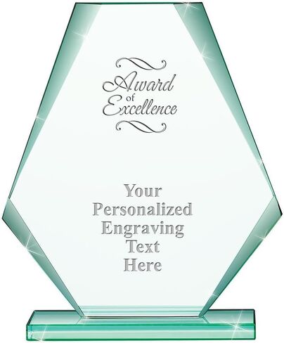 Making A Difference Jade Pyramid Crystal Award, 6" H Custom Making A Difference Award, Engraving Included Prime in Saudi Arabia