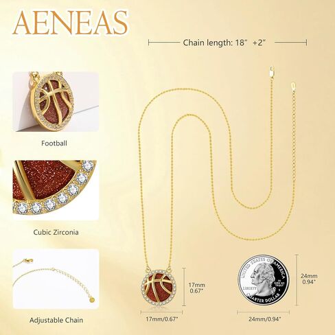 AENEAS Soccer Necklace for Women 925 Sterling Silver Soccer Football Pendent Necklace for Soccer Fans Team Spirit Jewelry Gift in Kuwait