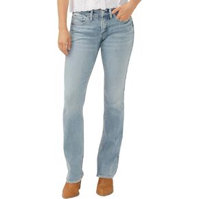 Silver Jeans Co. Women's Britt Low Rise Curvy Fit Slim Bootcut Jeans