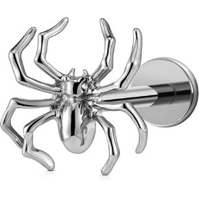 FINE4U Gold Spider مسمار خلفي مسطح لقوقعة اللولب الزنمة المسطحة 16G 6mm 8mm - ASTM F136 التيتانيوم الغضروف حلق ثقب المجوهرات