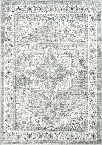 سجادة مقاس 8 × 10، سجاد منطقة لغرفة المعيشة، سجاد قابل للغسل بظهر غير قابل للانزلاق، سجادة كبيرة مطبوعة بطباعة عتيقة، سجادة ديكور منزلية مقاومة للبقع (أخضر فاتح، 8 × 10 بوصة) in Kuwait