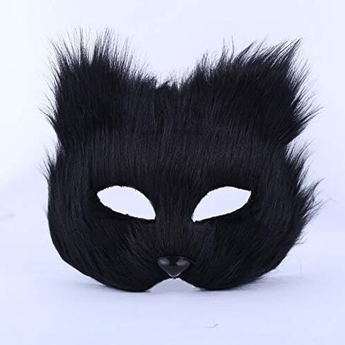 YXCFEWD Therian Mask and Tail Cat Mask Therian Women Fox Wolf Furry Mask Cat Costume Set in Kuwait