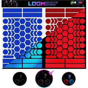 Reflective Stickers Kit (134pcs red-Yellow)• Nighttime Safety Waterproof Self-Adhesive Decals for Helmets, Skateboard, Bike, Scooter, E-Bike, Motorcycle & Strollers • Bright Colors