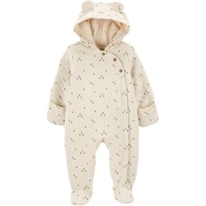 Carter's Baby Girls' Newborn-9M Hooded Quilted Pram Sleep & Play