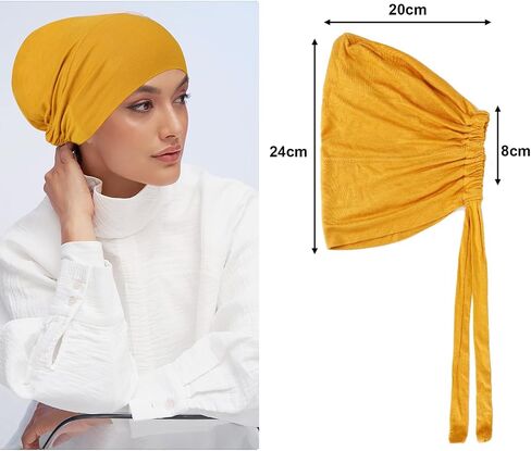 PHOGARY 4 قطع حجاب نسائي - قبعة إسلامية إسلامية تحت الحجاب قبعة داخلية تحت الوشاح قبعة حجاب مع ربطة عنق خلفية للإغلاق، لون سادة، غطاء حجاب سفلي، أغطية رأس عمامة للنساء، قبعة نوم كيميائية in Kuwait