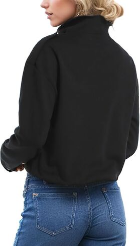 MISS MOLY Women Cropped Shacket Jacket Zip Up Military Casual Bomber Jacket Oversized Utility Anorak Coat with Pockets in Kuwait