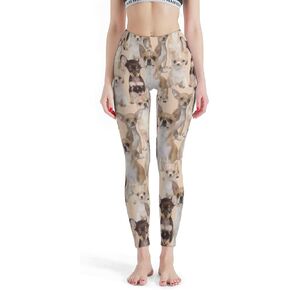 Hliyty Yoga Pants Chihuahua Leggings for Women High Waist Legging for Tummy Control Workout Pants Leggings