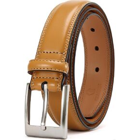CHAOREN Light Brown Belt - Genuine Leather Belt for Men 1 1/8" Formal - Perfect Companion to Mens Dress Shoes