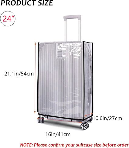 ZMD Clear PVC Suitcase Cover Protectors, 28 Inch Waterproof Transparent Luggage Cover Travel Suitcase Wrap Luggage Sleeves for Wheeled Suitcase in Kuwait