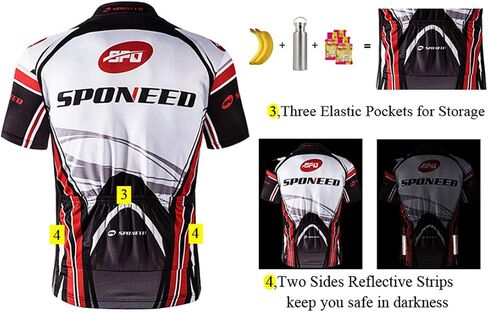 قميص رجالي لركوب الدراجات من Sponeed Bike Jersey شورت مبطن وجيد التهوية لركوب الدراجات in Saudi Arabia